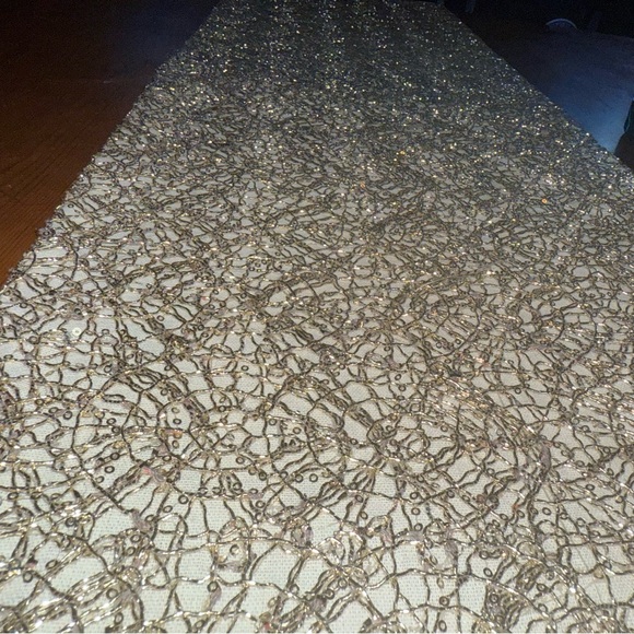 Table Runners Metallic Gold With Sequins 71X14 Used For Wedding - Picture 7 of 11